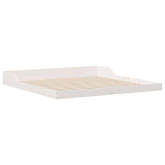 vidaXL Bed Frame White 200 x 200 cm Solid pine wood Vidaxl