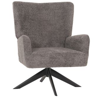 Hhg Nunca Usado] Sill&oacute;n Lounge Hhg 916, Sill&oacute;n Cocktail Sill&oacute;n Tapizado Reclinable, Giratorio, Tela/textil Chenilla Metal, Gris Oscuro