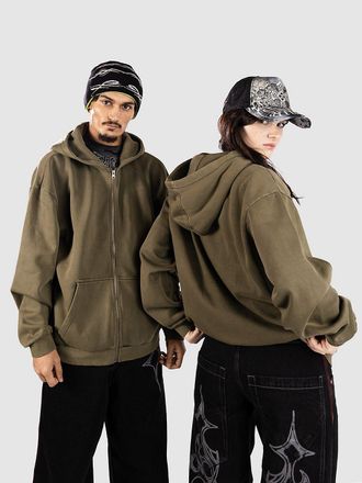 Urban Classics Vintage Heavy Sweatjacke gr&uuml;n