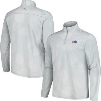 Tommy Bahama Mens Tommy Bahama Gray Buffalo Bills Delray Frond IslandZone Half-Zip Sweatshirt at Nordstrom, Size Small