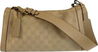 Gucci Beige Gg Canvas & Leather Shoulder Bag (Authentic Pre-Loved)