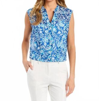 Drew Montana Print Blouse In Ocean