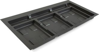Emuca Base Para Contenedores De Caj&oacute;n Cocina Recycle, 3 Huecos, M&oacute;dulo 900mm, Pl&aacute;stico Gris Antracita - Emuca