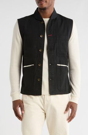 Imperfects Organic Cotton Canvas Shepherds Vest in Obsidian at Nordstrom Rack, Size Xx-Large