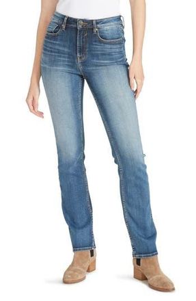 Vigoss Ace High Waist Slim Straight Leg Jeans in Medium Wash at Nordstrom Rack, Size 24