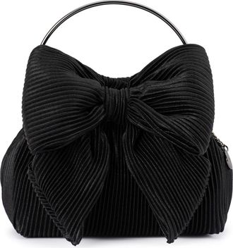 Olga Berg Elise Pleated Top Handle Bag in Black at Nordstrom