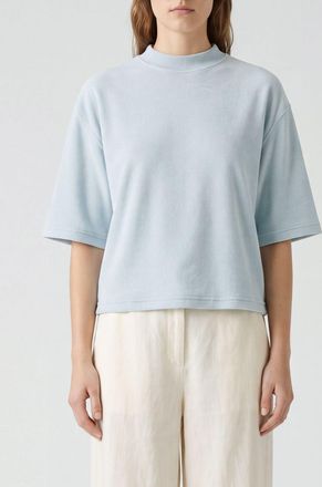 SA SU PHI T-shirt girocollo in puro cashmere con maniche corte e spalle scese