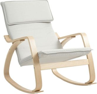 HOMCOM Comfortable Relax Rocking Chair with High Back, Cream White - Homcom