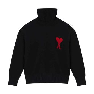 Ami Turtlenecks, male, Black, Size: L Maglia Dolcevita