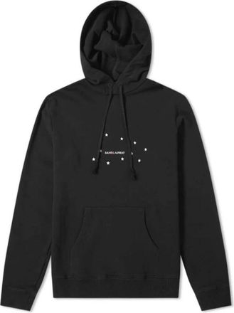 Saint Laurent Stars Archive Logo Hoodie - Heren - Hoodies - Zwart - S - Katoen - Hoodies & sweatvesten