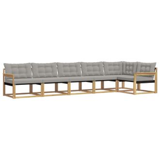 vidaXL Conjunto De Sof&aacute;s De Exterior 6 Pcs Blanco Y Gris Claro Vidaxl