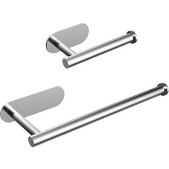 OEM Juego De 2 Portarrollos De Cocina Y Portarrollos De Papel Higi&eacute;nico, Autoadhesivos Para Montaje En Pared, Portarrollos De Papel Higi&eacute;nico De Acero Ino