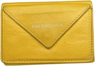 Balenciaga Pre-owned Wallets, female, Yellow, Size: ONE SIZE Pre-owned Leather Wallet
