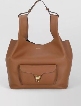 Coccinelle shoulder bag shopping style leather pocket