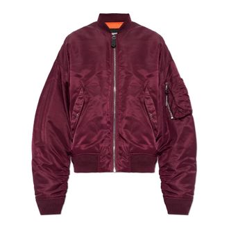 Dsquared2 Jassen, Heren, Rood, 3Xl, Leer, Ge&iuml;soleerde Bomberjack