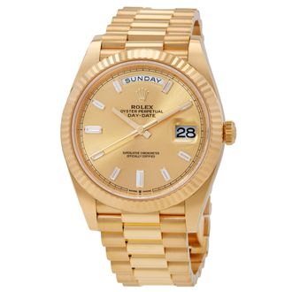Rolex Pre-owned Pre-owned Rolex Day-Date 40 Champagne Dial 18K Yellow Gold President Automatic Mens Watch 228238CDP
