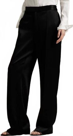 Polo Ralph Lauren Satin Relaxed Straight Pant In Polo Black