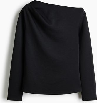 H&M Asymmetrisches Shirt - Schwarz