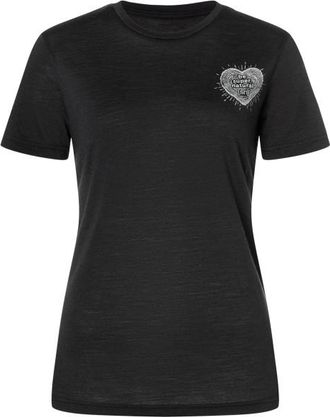 super.natural Little Heartwood Tee Merinoshirt f&uuml;r Damen | schwarz