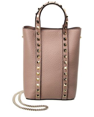 Valentino Rockstud Grainy Leather Tote