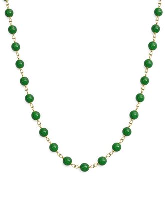 Jewelmak 14K Green Jade Necklace