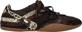 Miu Miu Mujers Zapatillas Tejido Marr&oacute;n/Moro Head