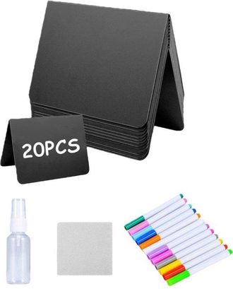 OEM Pizarras, 20 Unidades, Con Rotuladores De Tiza, 10 X 7,5 Cm, Forma De V, Mini Pizarras, Etiquetas De Precio, Buf&eacute;s, Bodas, Fiestas, Panader&iacute;as