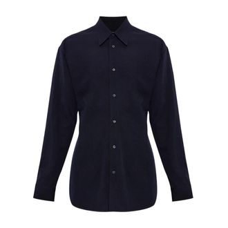 Jil Sander Wool Gabardine Shirt - Heren - Overhemden - Blauw - Maat: L Gabardine