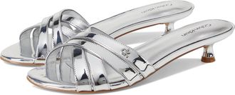 Calvin Klein Womens Gabbie Heeled Sandal, Silver Mirror Metallic 040, 5.5 UK