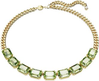 Swarovski Ketting Unisex Millenia Groen/Goud 5671255 - Dames - Kettingen - Geel - ONE Size - Accessoires