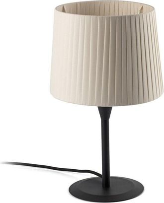 Faro Barcelona Faro Samba - L&aacute;mpara De Mesa Redonda C&oacute;nica Beige, E27