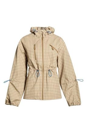 Damson Madder Matilda Gingham Hooded Raincoat in Brown at Nordstrom, Size 10 Us