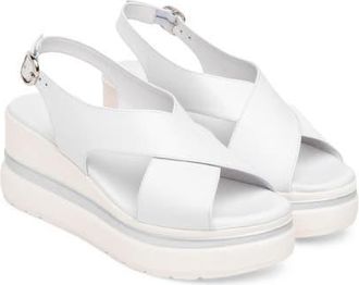 Nero Giardini Slingback Platform Sandal in White at Nordstrom, Size 10Us