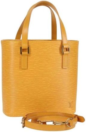 Louis Vuitton Tweedehands leren Louis Vuitton tassen - Dames - Vintage Shopper - Geel - ONE Size - Leer - Vintage