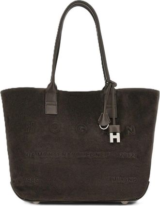 Hogan Suede Embossed Detachable-Pouch Tote Bag