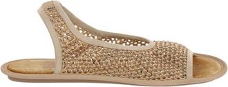 Ferragamo Anio Crystal Embellished Slingback Sandals, Size 10.5 C