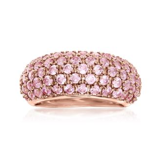 Ross-Simons Pave Pink Sapphire Ring in 14kt Rose Gold