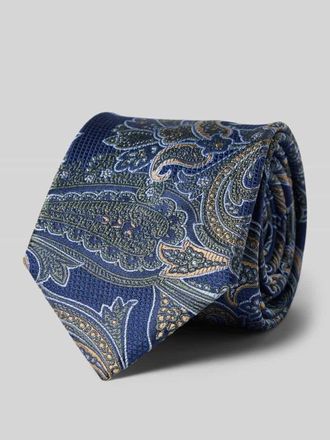 Prince Bowtie Seidenkrawatte mit Allover-Paisley-Stitching (7cm) in Gruen, Gr&ouml;&szlig;e 1