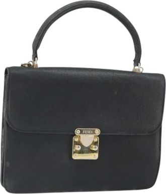 Fendi Pre-owned Handbags, female, Black, Size: ONE SIZE Pre-owned Leather Handbag