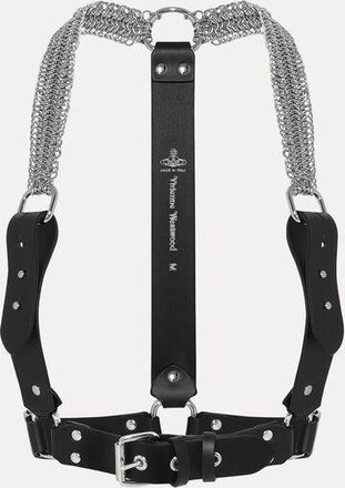 Vivienne Westwood Chain Leather Harness Leather/metal Chain Silver M Unisex