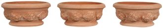 Biscottini International Set Di 3 Vasi Terracotta Grandi Per Piante 30x30x14 Cm Made In Italy Vaso Grande Da Esterno Artigianale Vaso Terracotta