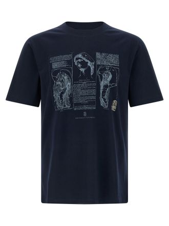 Brunello Cucinelli Blue Cotton Mens T-Shirt