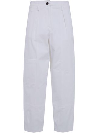 Max Mara Bautta Cotton Bull Barrel Leg Trousers