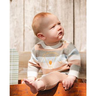 Deux par Deux Boy Knitted Top and Pant Set in Light Caramel at Nordstrom, Size 18M