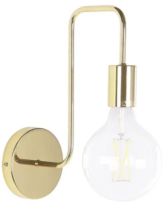 Beliani Applique Da Parete Minimalista Glam Metallo Oro Finitura Opaca Savena
