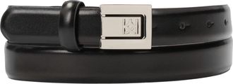 Kazar Zwarte leren riem met volledige gesp - Dames - Riemen - Zwart - 100 CM - Leer - Accessoires