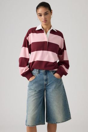 Levi's Reenie Rugby Long Sleeve Tee - Donna - L - Multicolore / Katie Stripe Coral Blush