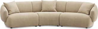 Castlery Auburn Curve Sofa Customized, (Washed Chenille) Sand, Machine Washable, Modular for Sofas, Castlery Brand