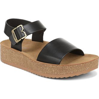 Dr. Scholls Happy Lucky Wedge Platform Sandal in Black at Nordstrom, Size 8.5