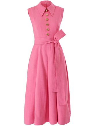 Carolina Herrera belted midi dress - Pink